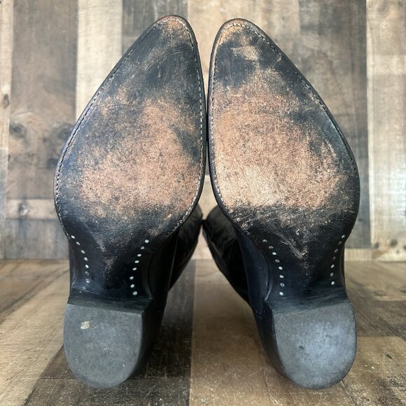 Panhandle Slim Vintage Classic Black Western Cowboy Boots Mens 10 EE - Picture 3 of 12